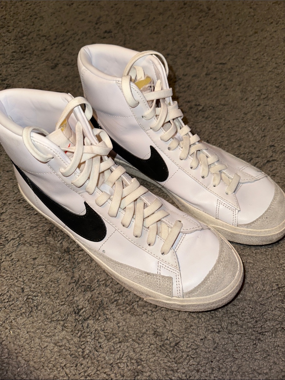 Nike White and Black High-Top Sneakers